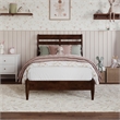 Savannah Twin Wood Low Profile Platform Bed in Walnut