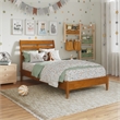 Savannah Twin Wood Low Profile Platform Bed in Light Toffee