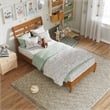 Savannah Twin Wood Low Profile Platform Bed in Light Toffee