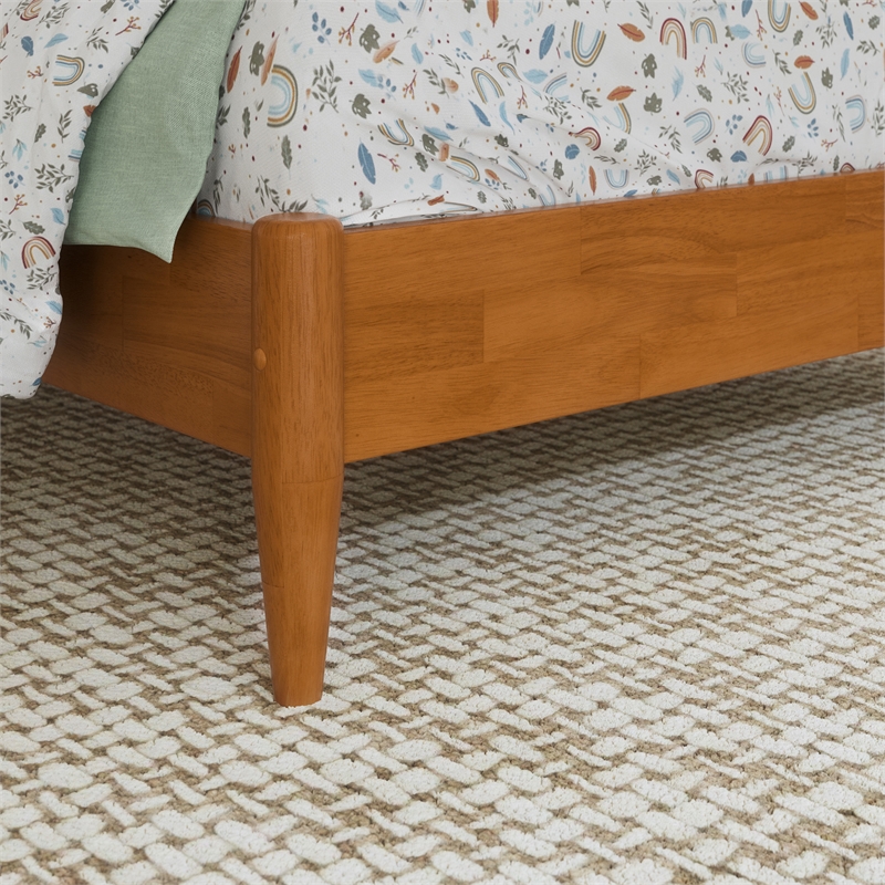 Savannah Twin Solid Wood Low Profile Platform Bed in Light Toffee