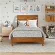 Savannah Twin Wood Low Profile Platform Bed in Light Toffee