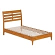 Savannah Twin Wood Low Profile Platform Bed in Light Toffee