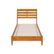 Savannah Twin Wood Low Profile Platform Bed in Light Toffee