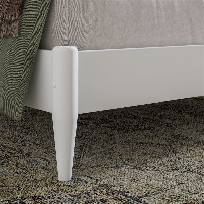 AFI Savannah Full Solid Wood Low Profile Platform Bed in White