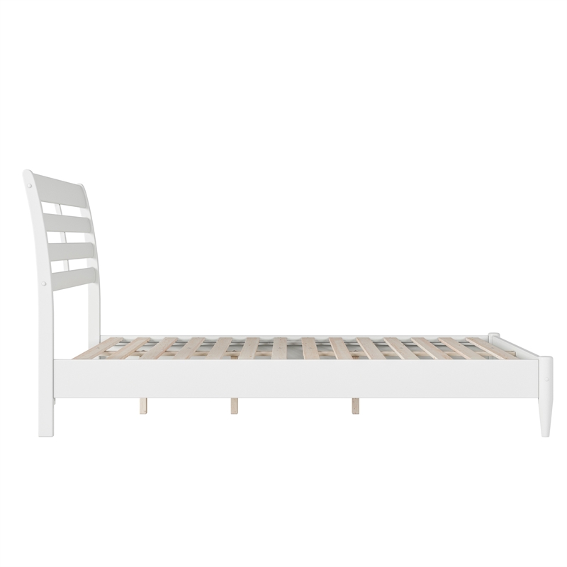 AFI Savannah Full Solid Wood Low Profile Platform Bed in White