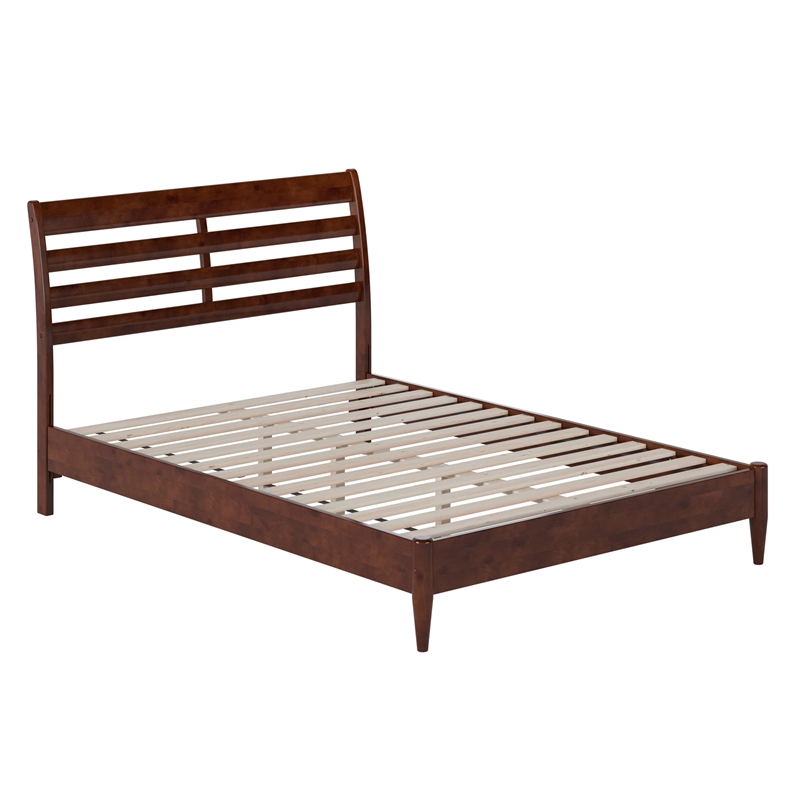 AFI Savannah Full Solid Wood Low Profile Platform Bed in Walnut