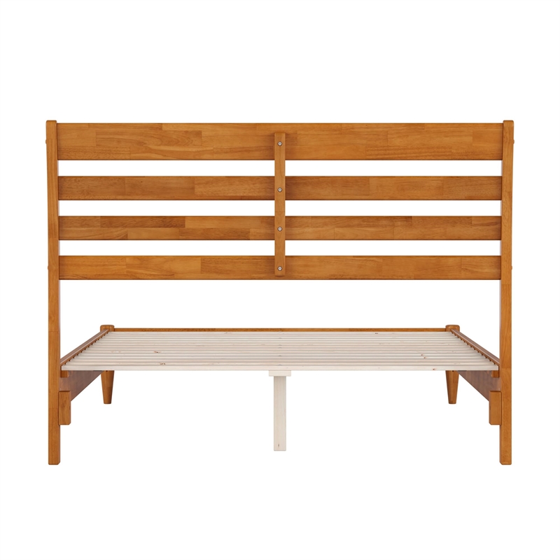 Savannah Full Solid Wood Low Profile Platform Bed in Light Toffee