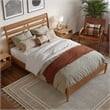 Savannah Full Wood Low Profile Platform Bed in Light Toffee