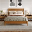 Savannah Full Wood Low Profile Platform Bed in Light Toffee