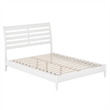 Savannah Queen Wood Low Profile Platform Bed in White