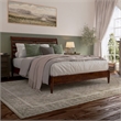 Savannah Queen Wood Low Profile Platform Bed in Walnut