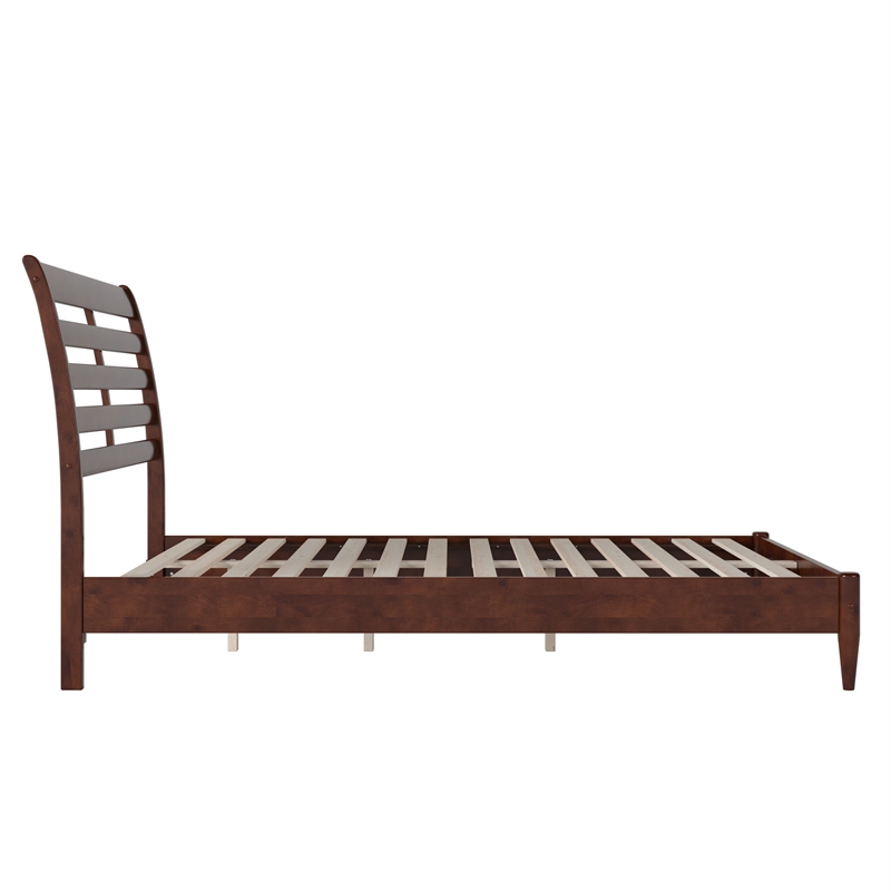 Savannah Queen Solid Wood Low Profile Platform Bed in Walnut