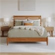 Savannah Queen Wood Low Profile Platform Bed in Light Toffee