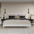 Savannah King Wood Low Profile Platform Bed in White