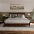 Savannah King Wood Low Profile Platform Bed in Walnut