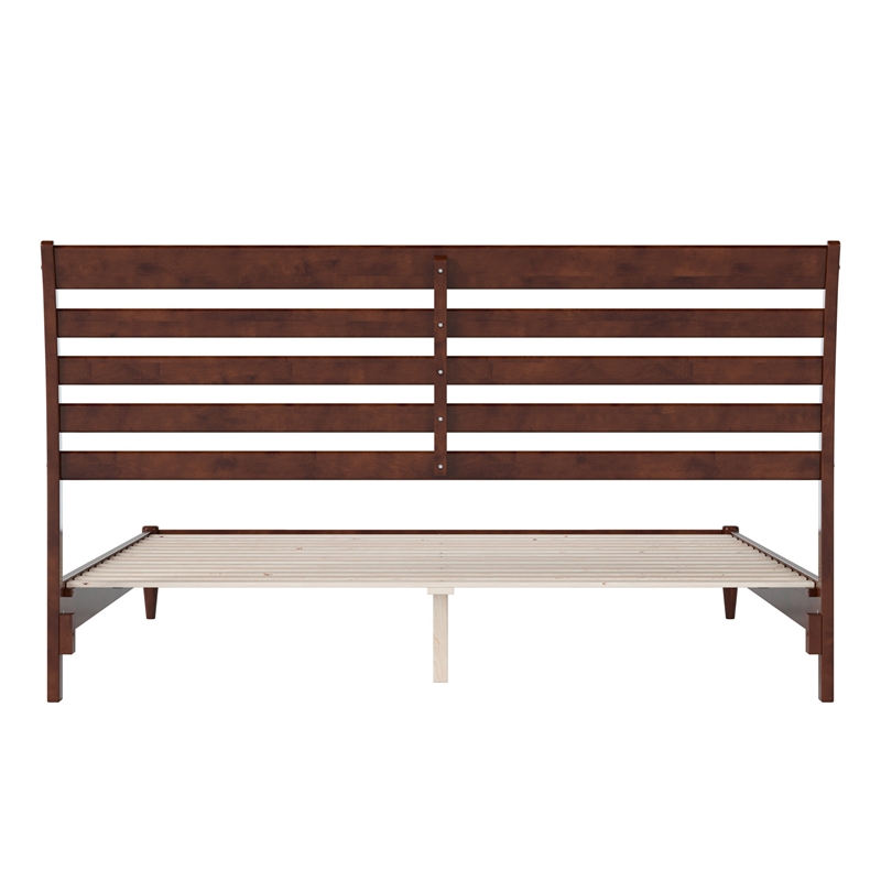 AFI Savannah King Solid Wood Low Profile Platform Bed in Walnut