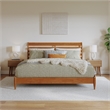 Savannah King Wood Low Profile Platform Bed in Light Toffee