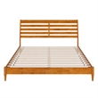 Savannah King Wood Low Profile Platform Bed in Light Toffee