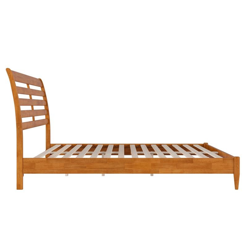 Savannah King Solid Wood Low Profile Platform Bed in Light Toffee