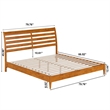 Savannah King Wood Low Profile Platform Bed in Light Toffee