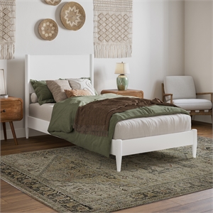 pasadena twin xl solid wood low profile platform bed in white