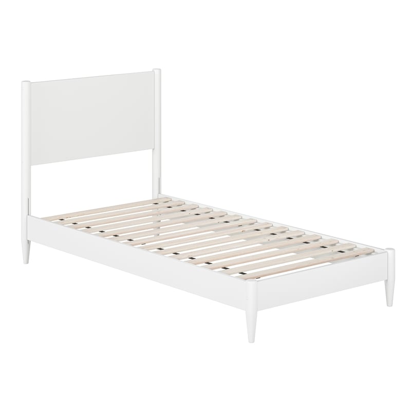 Pasadena Twin XL Solid Wood Low Profile Platform Bed in White