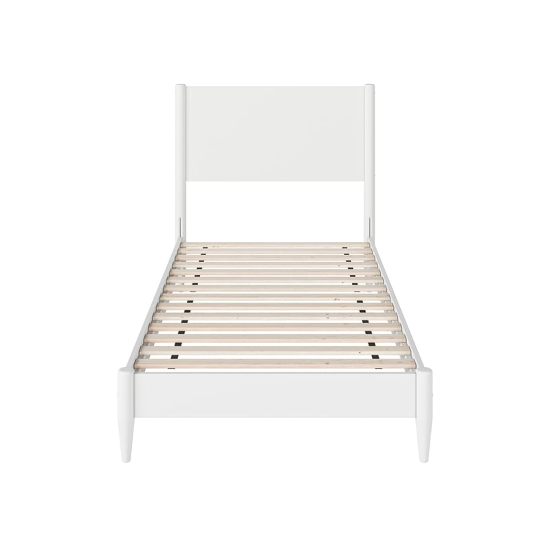 Pasadena Twin XL Solid Wood Low Profile Platform Bed in White