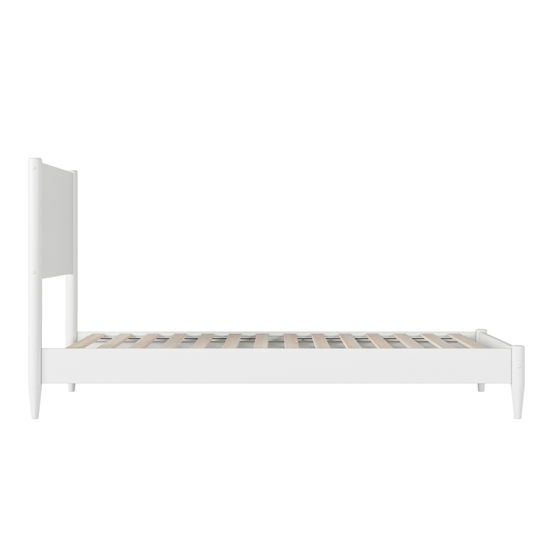 Pasadena Twin XL Solid Wood Low Profile Platform Bed in White