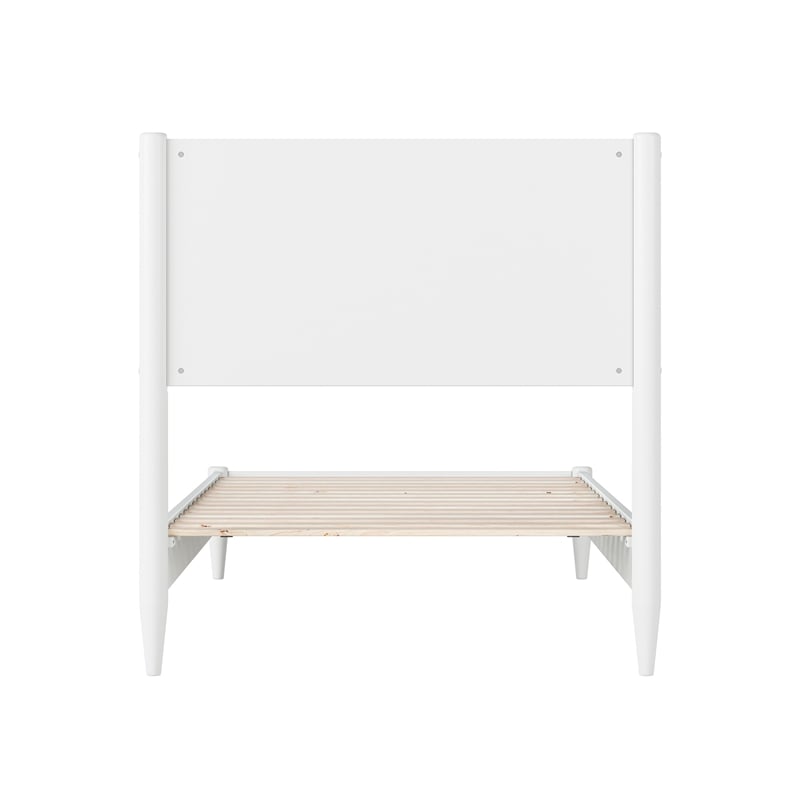Pasadena Twin XL Solid Wood Low Profile Platform Bed in White