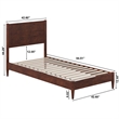 Pasadena Twin XL Solid Wood Low Profile Platform Bed in Walnut