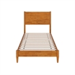 Pasadena Twin XL Wood Low Profile Platform Bed in Light Toffee