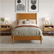 Pasadena Twin XL Wood Low Profile Platform Bed in Light Toffee