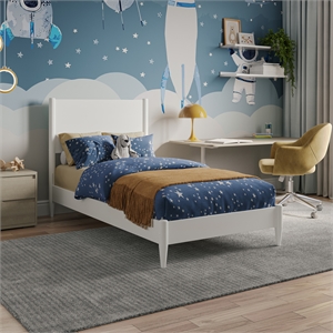 afi pasadena twin solid wood low profile platform bed in white