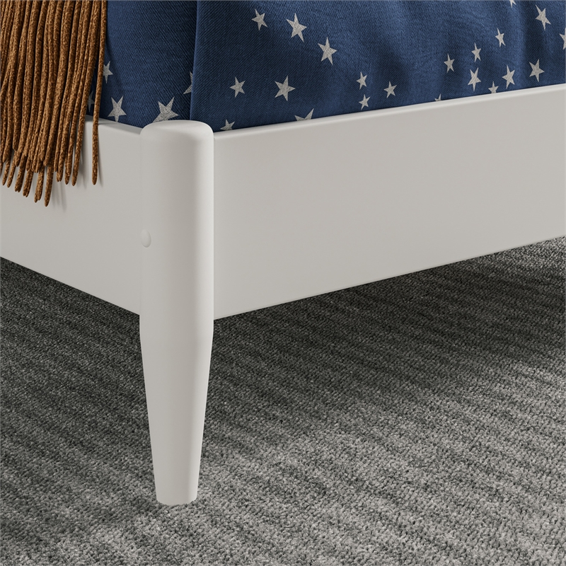 AFI Pasadena Twin Solid Wood Low Profile Platform Bed in White