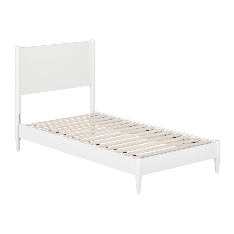 AFI Pasadena Twin Solid Wood Low Profile Platform Bed in White