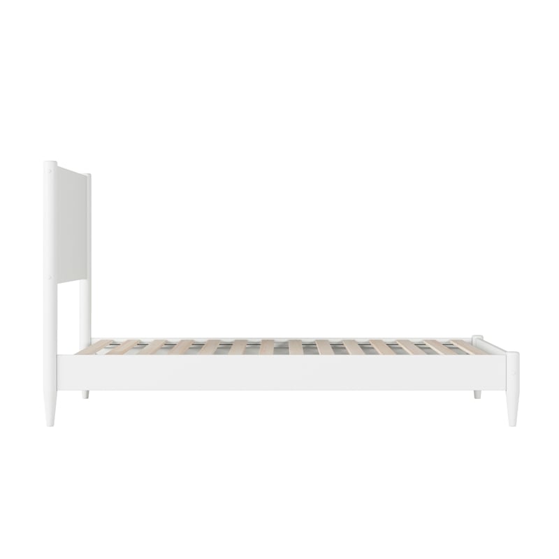AFI Pasadena Twin Solid Wood Low Profile Platform Bed in White