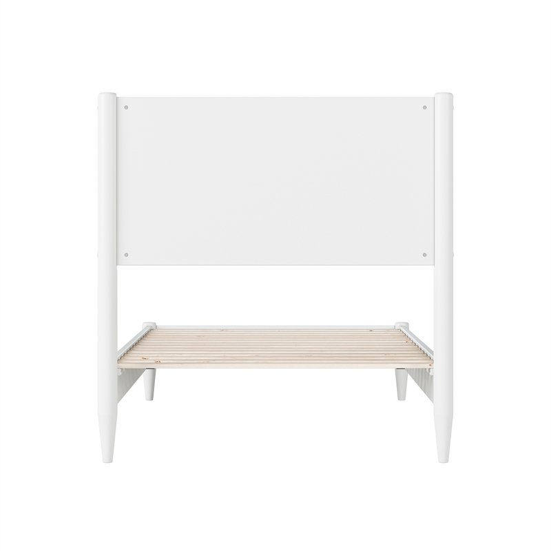 AFI Pasadena Twin Solid Wood Low Profile Platform Bed in White