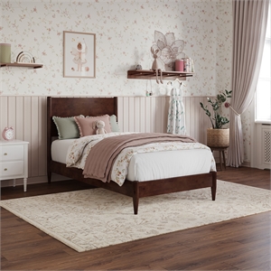 afi pasadena twin solid wood low profile platform bed in walnut