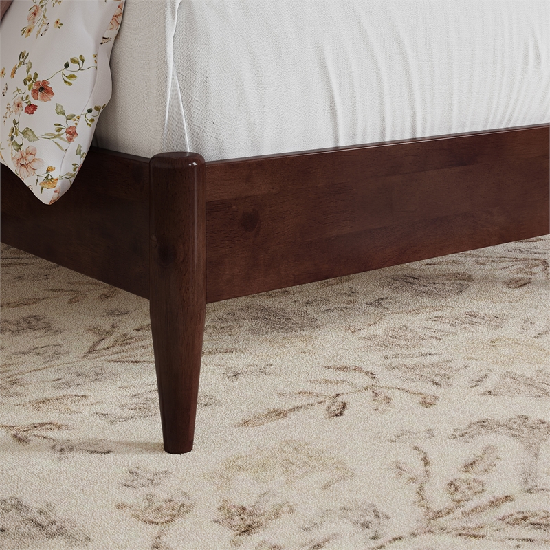 AFI Pasadena Twin Solid Wood Low Profile Platform Bed in Walnut