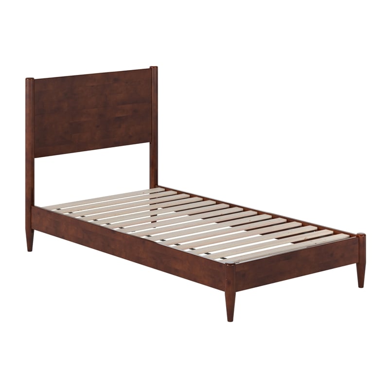 AFI Pasadena Twin Solid Wood Low Profile Platform Bed in Walnut