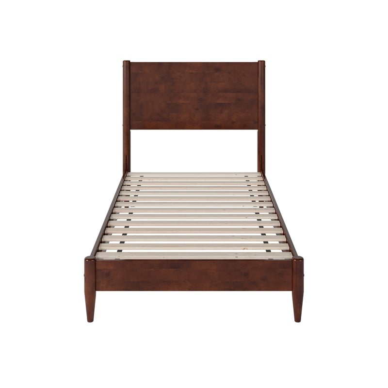 AFI Pasadena Twin Solid Wood Low Profile Platform Bed in Walnut
