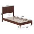 AFI Pasadena Twin Solid Wood Low Profile Platform Bed in Walnut