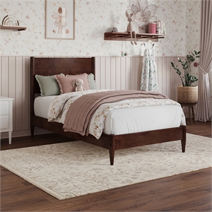 AFI Pasadena Twin Solid Wood Low Profile Platform Bed in Walnut