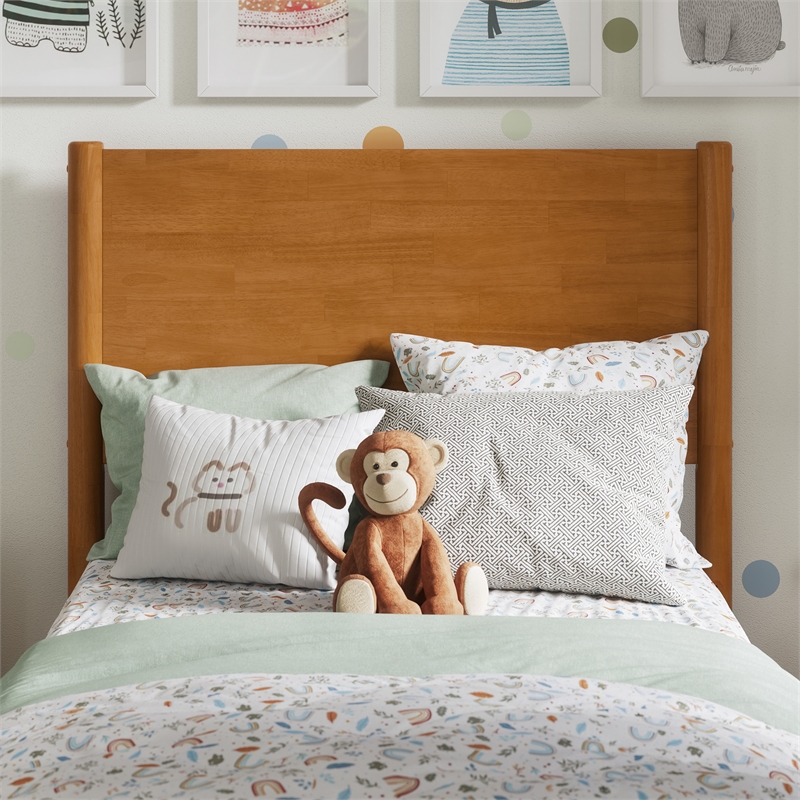 Pasadena Twin Solid Wood Low Profile Platform Bed in Light Toffee