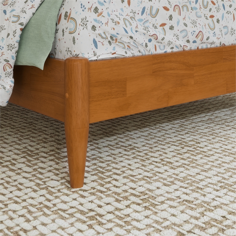 Pasadena Twin Solid Wood Low Profile Platform Bed in Light Toffee