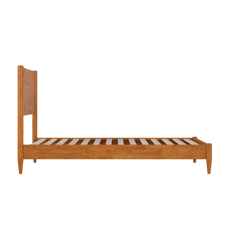 Pasadena Twin Solid Wood Low Profile Platform Bed in Light Toffee