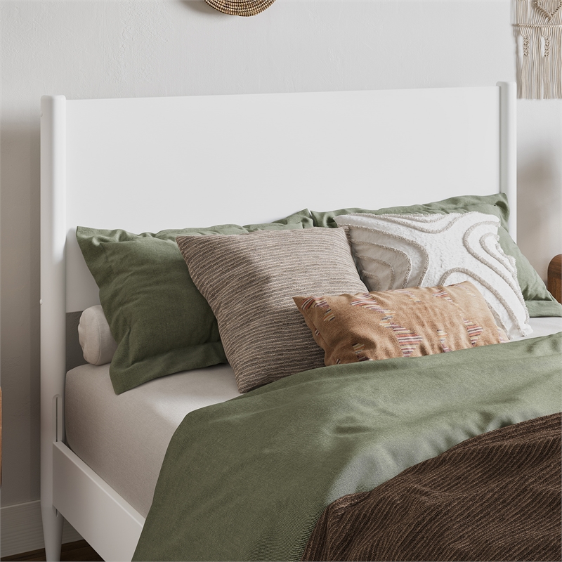 AFI Pasadena Full Solid Wood Low Profile Platform Bed in White