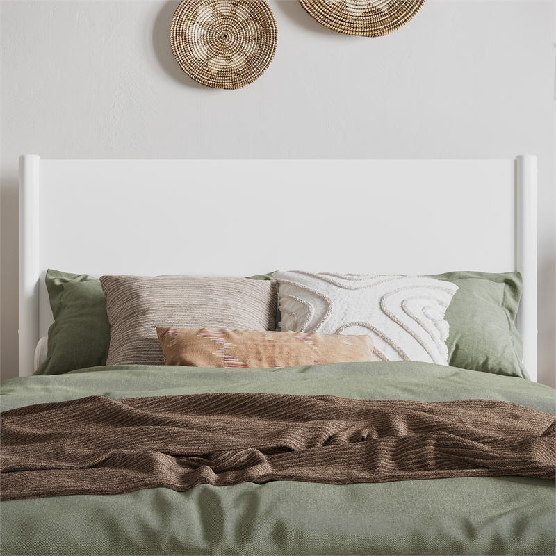 AFI Pasadena Full Solid Wood Low Profile Platform Bed in White