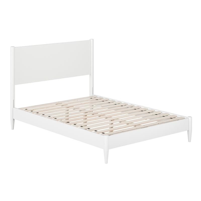 AFI Pasadena Full Solid Wood Low Profile Platform Bed in White