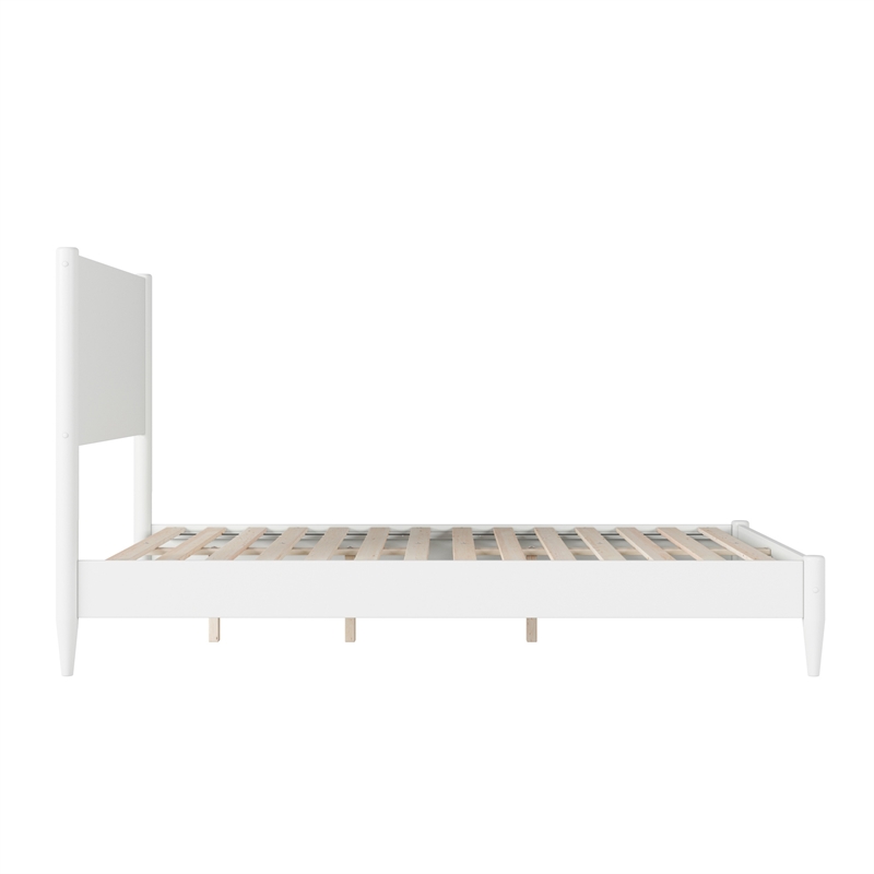 AFI Pasadena Full Solid Wood Low Profile Platform Bed in White